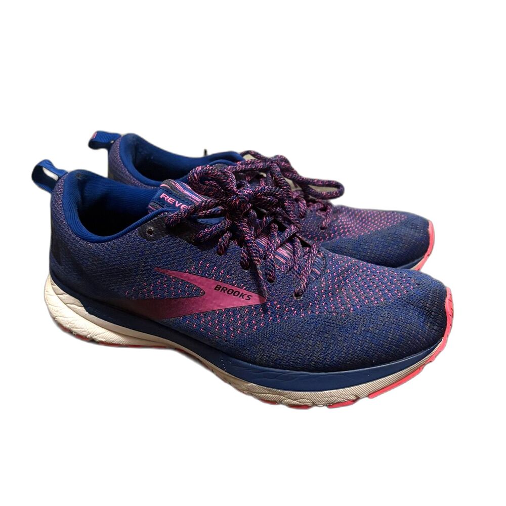 Brooks Revel 4 Running Shoes Blue Pink Mesh Athletic‎ Sneakers Women's Size 10